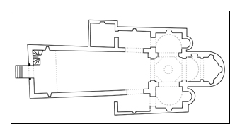 Plan de l'église de Millay